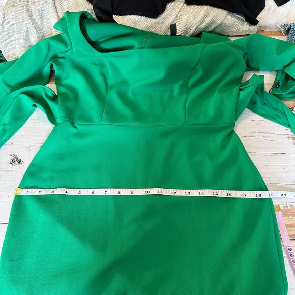 Adrianna Papell Tie Waist Pencil Midi Dress Size US 8 Green Business Casual - Picture 9 of 10